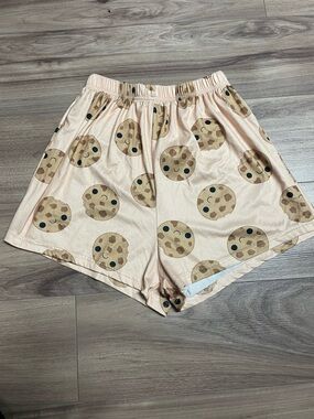 Women’s Cookie Print Casual Shorts - Pink